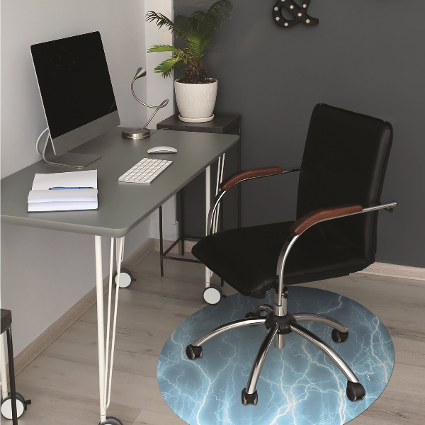 Office chair floor protector blue lightning