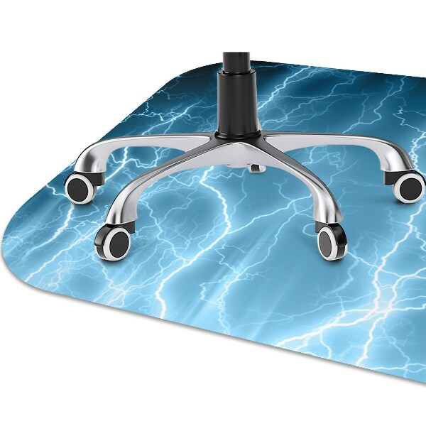 Office chair floor protector blue lightning