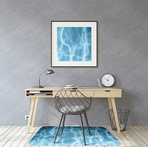 Office chair floor protector blue lightning