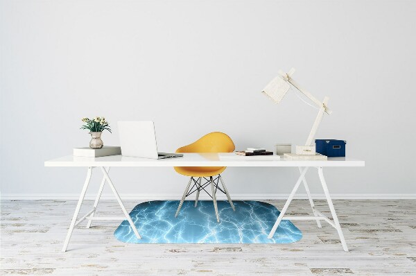 Office chair floor protector blue lightning