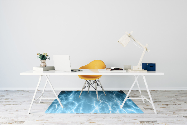Office chair floor protector blue lightning