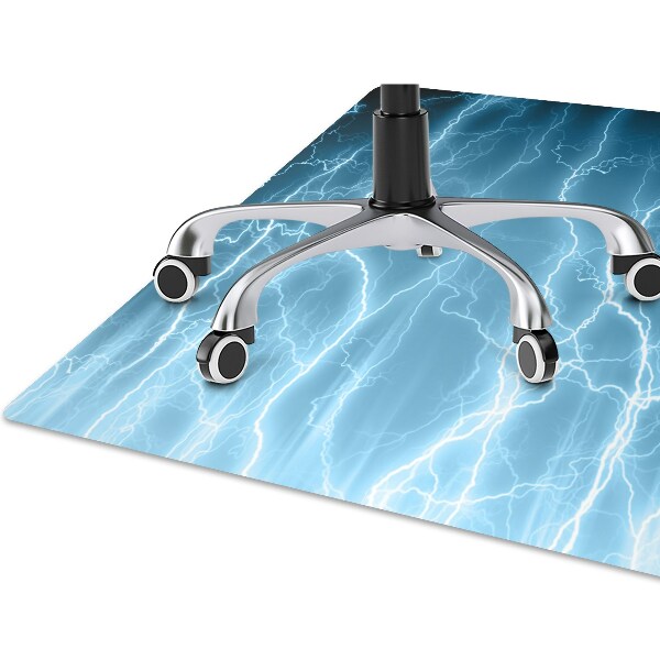 Office chair floor protector blue lightning
