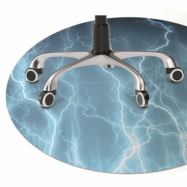 Office chair floor protector blue lightning