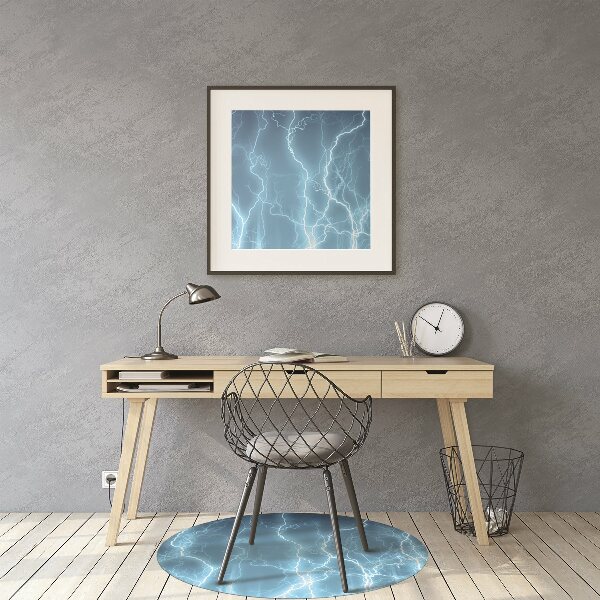 Office chair floor protector blue lightning