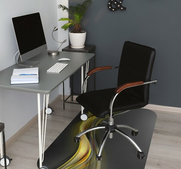 Chair mat floor panels protector Abstraction yellow
