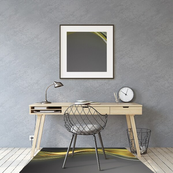 Chair mat floor panels protector Abstraction yellow