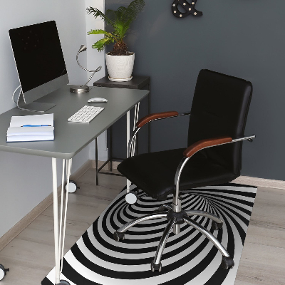 Chair mat floor panels protector Black and white whirl