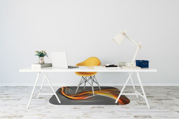 Desk chair floor protector Abstraction orange