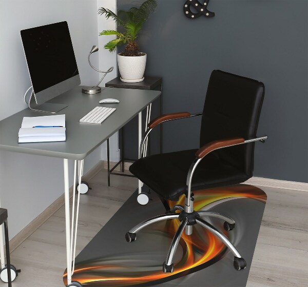 Desk chair floor protector Abstraction orange
