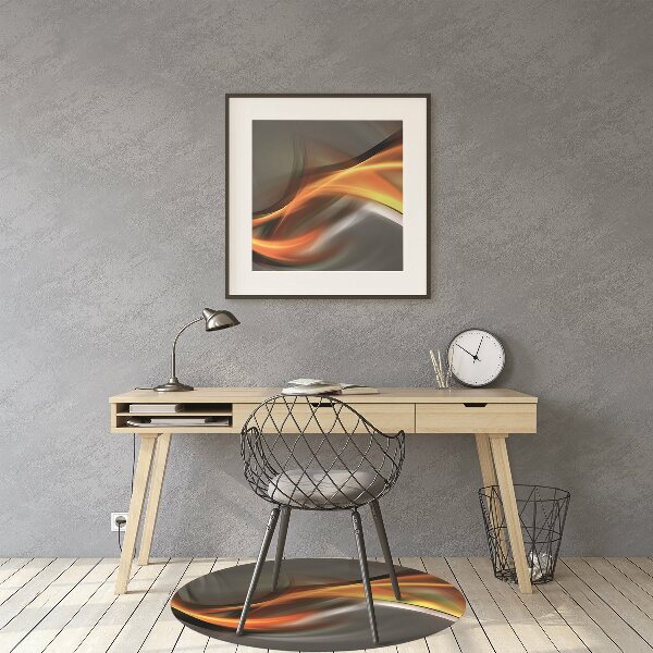 Desk chair floor protector Abstraction orange