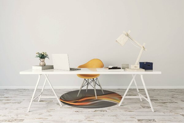 Desk chair floor protector Abstraction orange