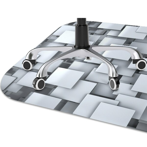Computer chair mat gray blocks