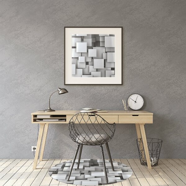 Computer chair mat gray blocks