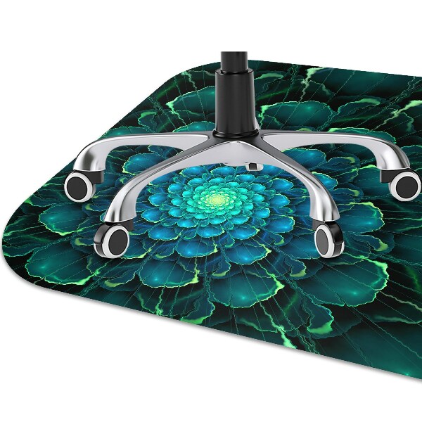 Desk chair mat green flower