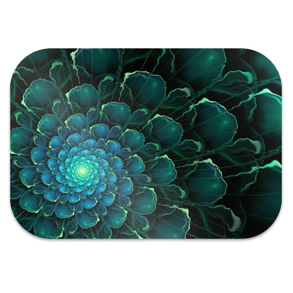 Desk chair mat green flower