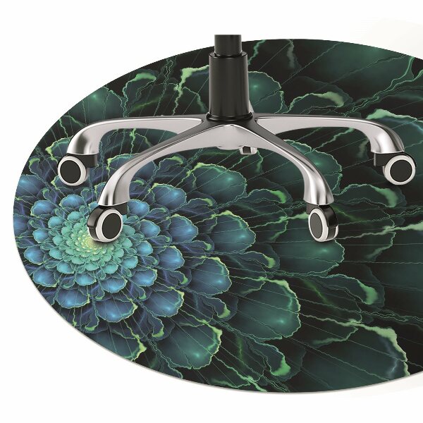 Desk chair mat green flower