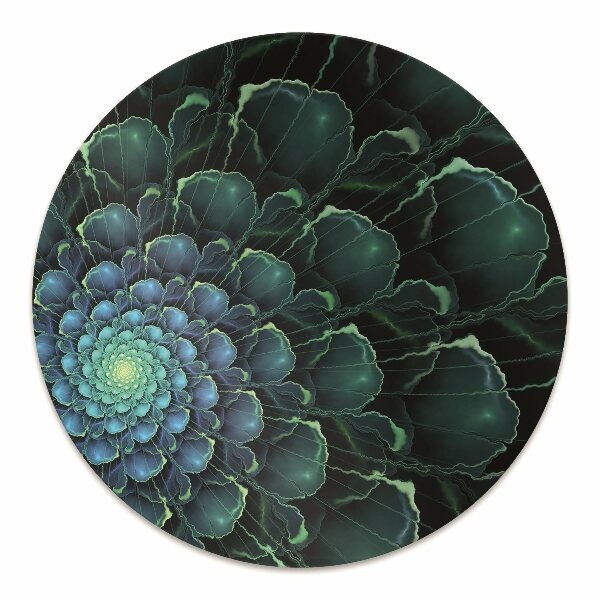 Desk chair mat green flower