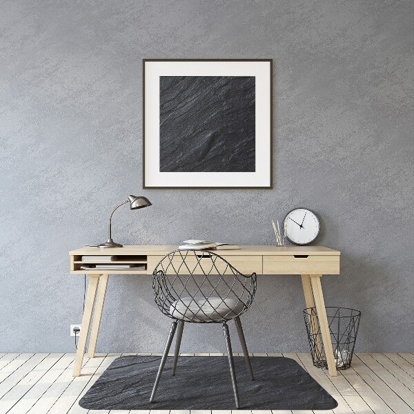 Desk chair mat black marble