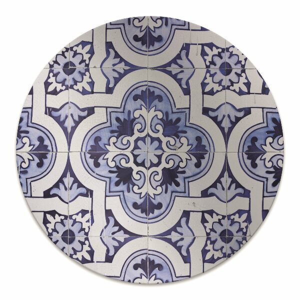 Office chair floor protector blue tiles