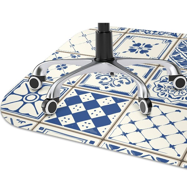Office chair floor protector tiles blue