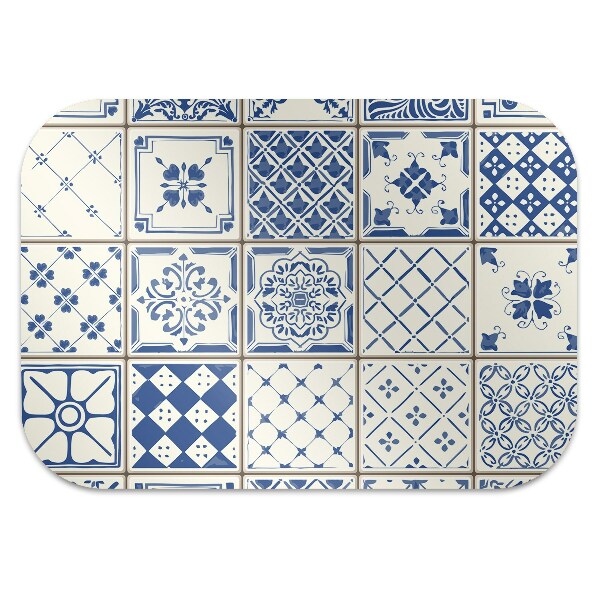 Office chair floor protector tiles blue