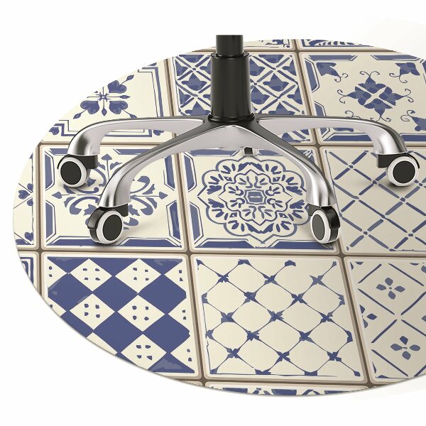 Office chair floor protector tiles blue