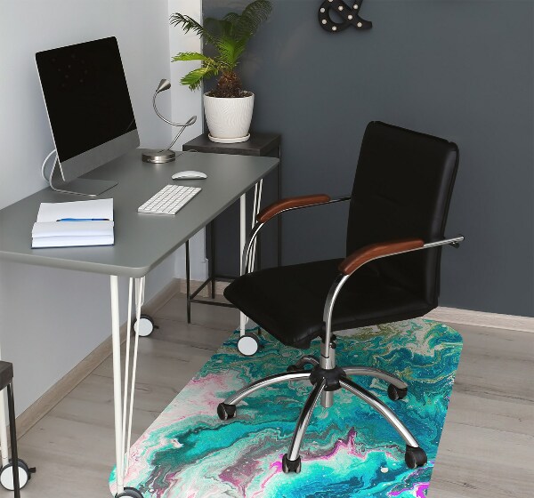 Office chair floor protector Abstraction green