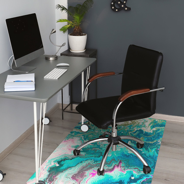 Office chair floor protector Abstraction green