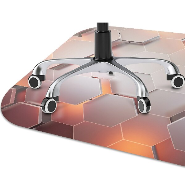 Chair mat floor panels protector Abstraction hexes
