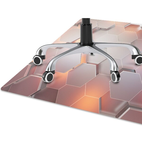 Chair mat floor panels protector Abstraction hexes