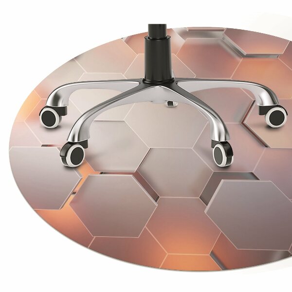 Chair mat floor panels protector Abstraction hexes