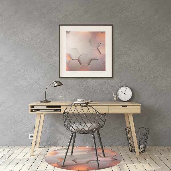 Chair mat floor panels protector Abstraction hexes