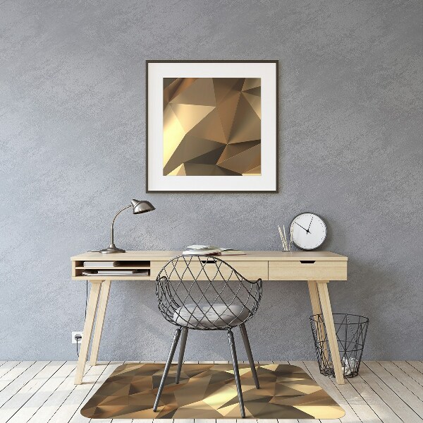 Desk chair mat gold foil