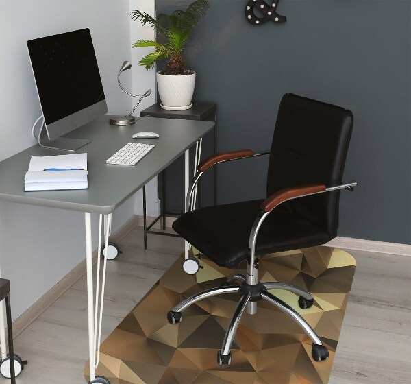 Desk chair mat gold foil