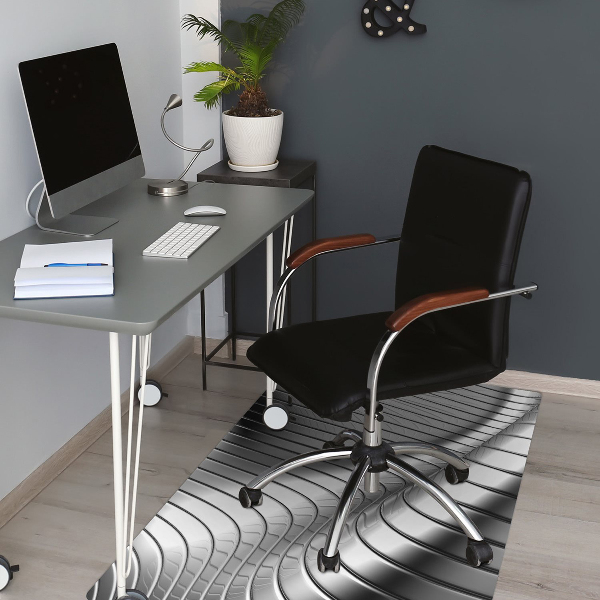 Office chair floor protector metallic