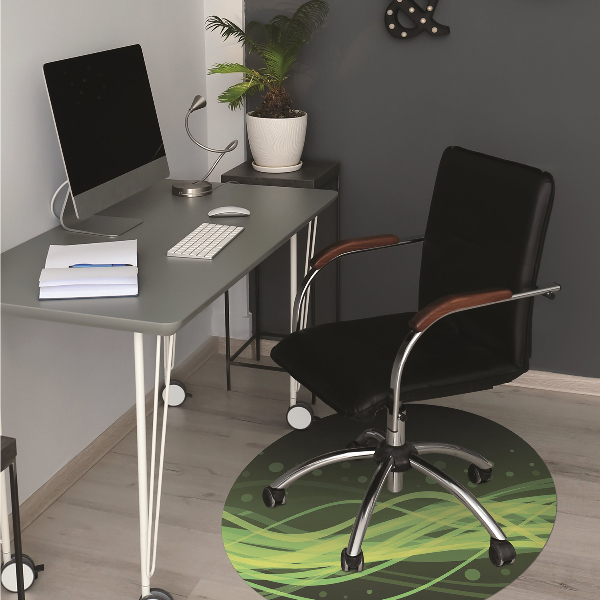 Desk chair mat green stripes