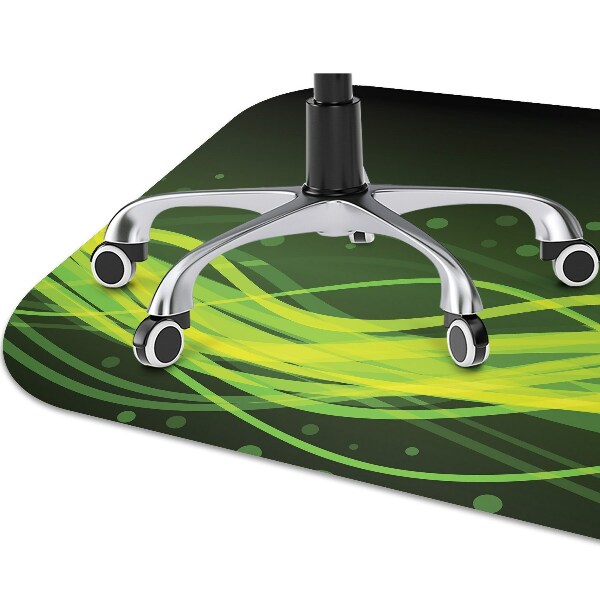 Desk chair mat green stripes