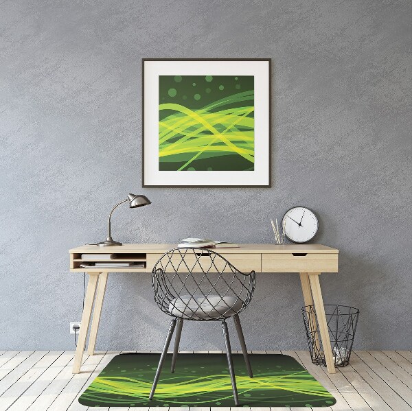 Desk chair mat green stripes