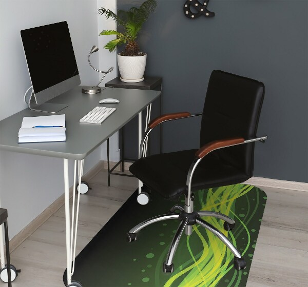Desk chair mat green stripes