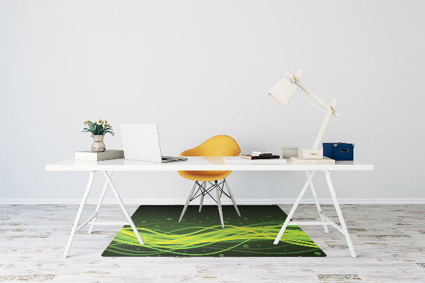 Desk chair mat green stripes