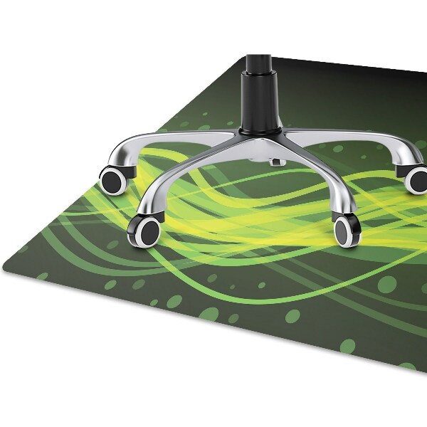 Desk chair mat green stripes
