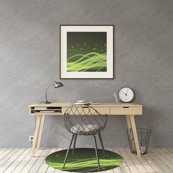 Desk chair mat green stripes