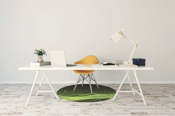 Desk chair mat green stripes