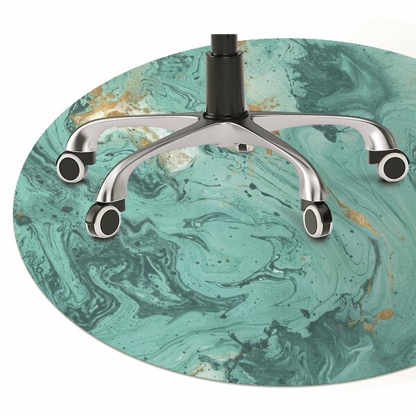 Chair mat floor panels protector Marble turquoise