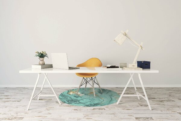 Chair mat floor panels protector Marble turquoise