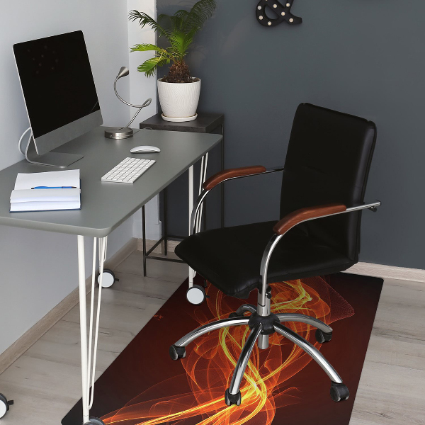 Chair mat floor panels protector red flame