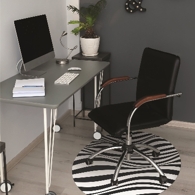 Office chair mat Black and white waves