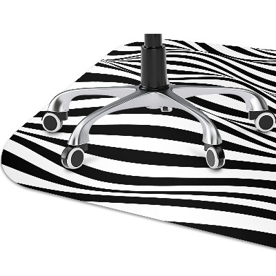 Office chair mat Black and white waves