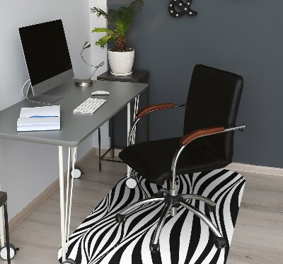 Office chair mat Black and white waves