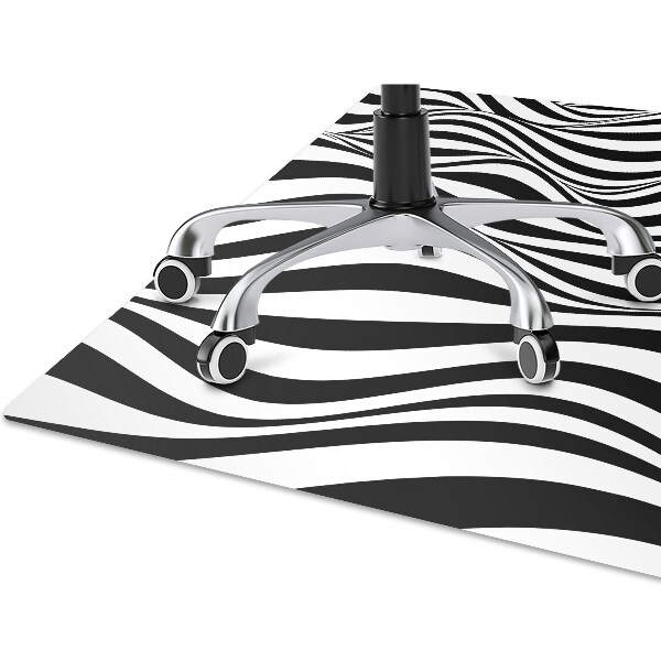 Office chair mat Black and white waves